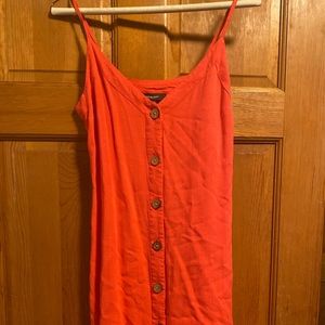Red Button Up Dress/Cover Up (Size Small)